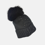 Bruno Carlo Crystal Cashmere and Merino Wool Beanie in Black - Big Bag NY
