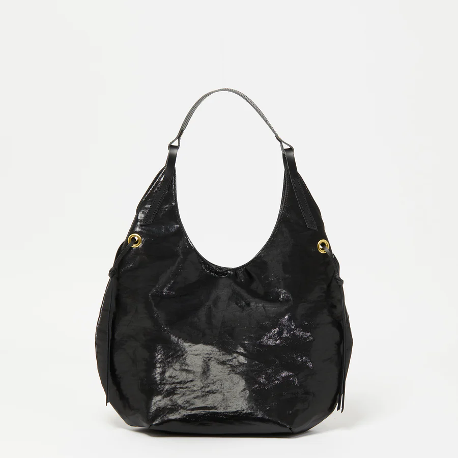 SAND Tote Premium Light in Coated Linen in Noir Black