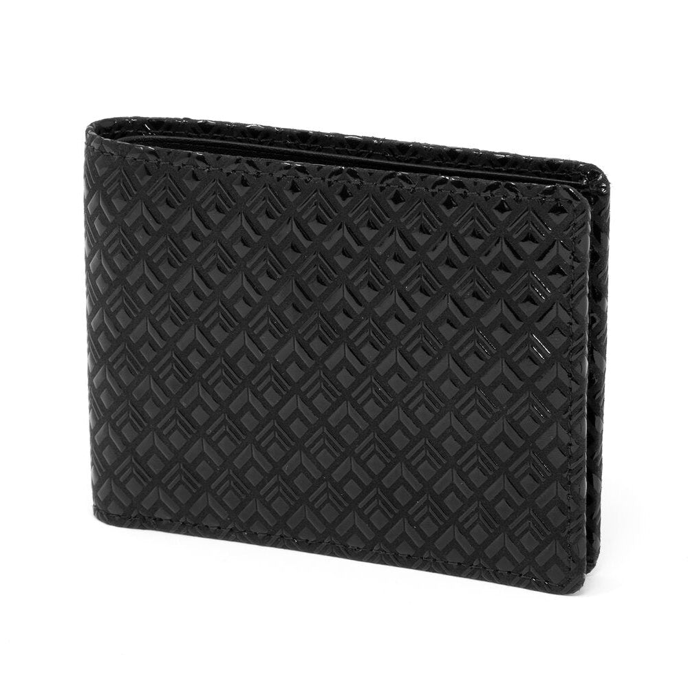 Men's Folded Wallet Diamond Frame Black x Black - Big Bag 