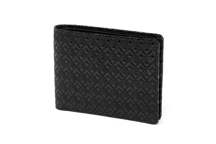 Men's Folded Wallet Diamond Frame Black x Black - Big Bag 