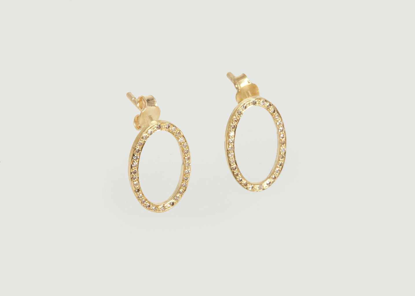 Glen Diamond Oval Frame Earrings - Big Bag 