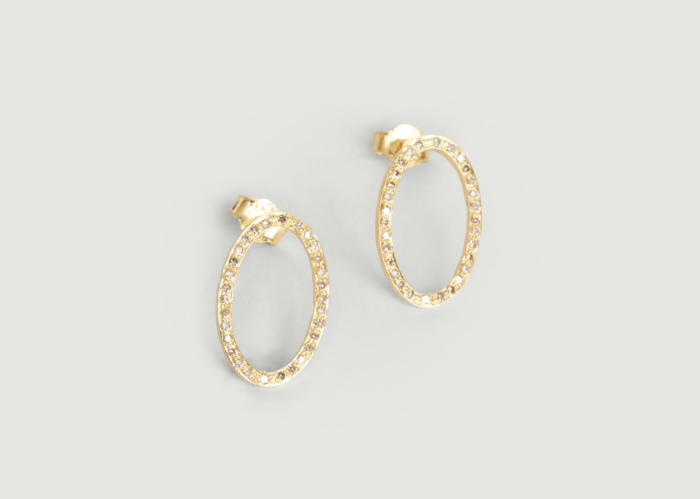 Glen Diamond Oval Frame Earrings - Big Bag 