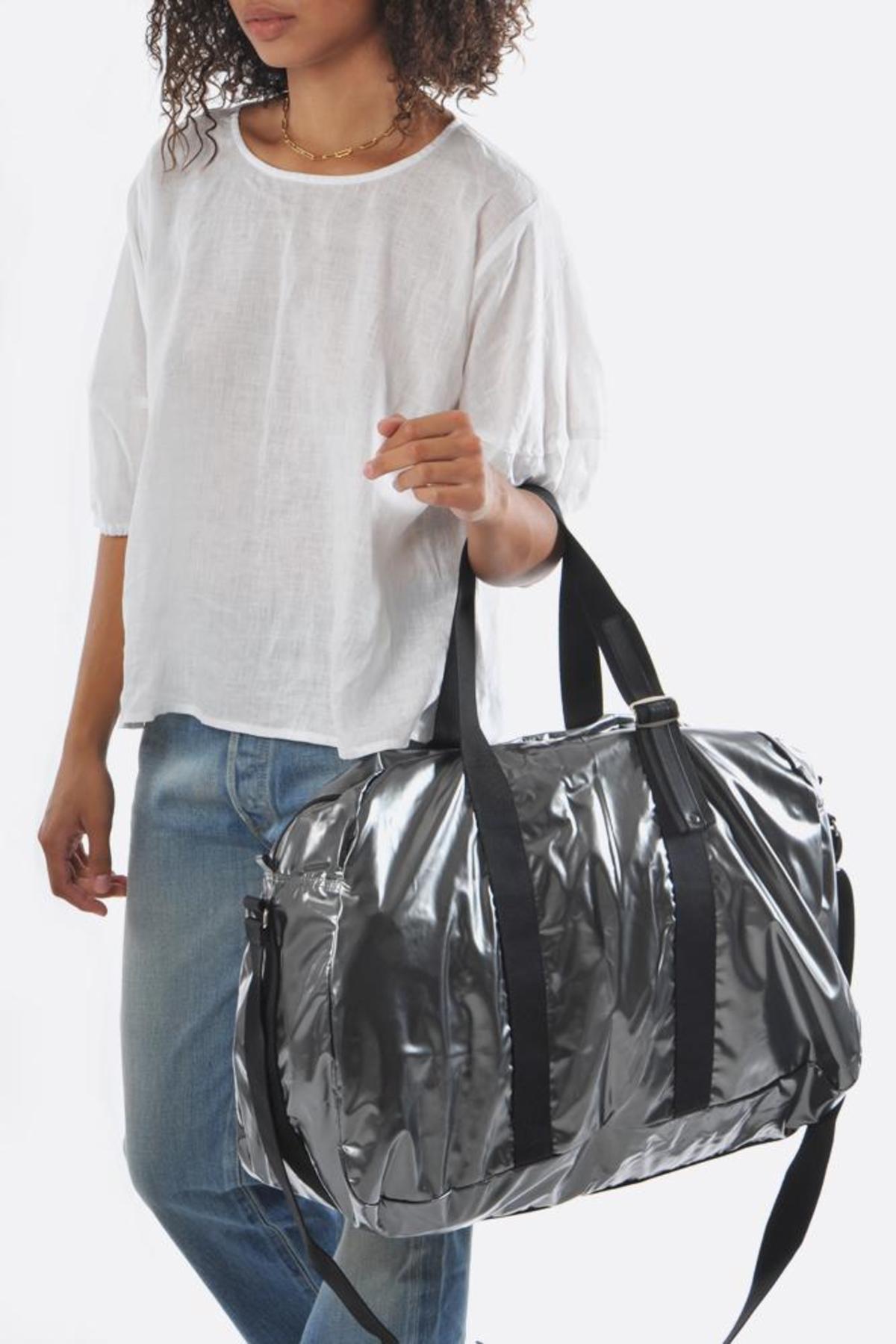 Jack Gomme Light Walk Weekend Bag Travel Bag Duffel Bag Carry on Big Bag NY Made in France Waterproof Bags Lightweight Weatherproof materials with fully adjustable strap Upper West Side Bag store Color Metal Silver Metallic Metallic
