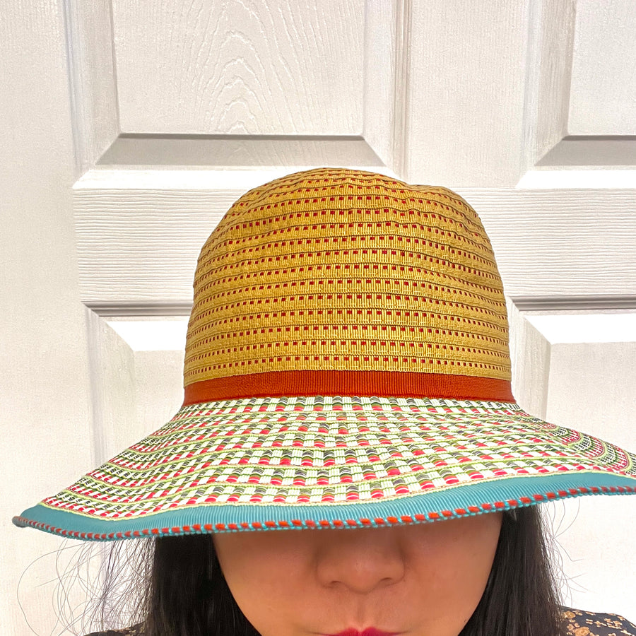 Stitched Ribbon Floppy Sun Hat