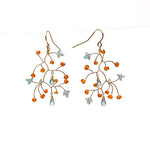 Branch Earrings Large Aqua/Orange - Big Bag 