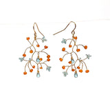 Branch Earrings Large Aqua/Orange - Big Bag 