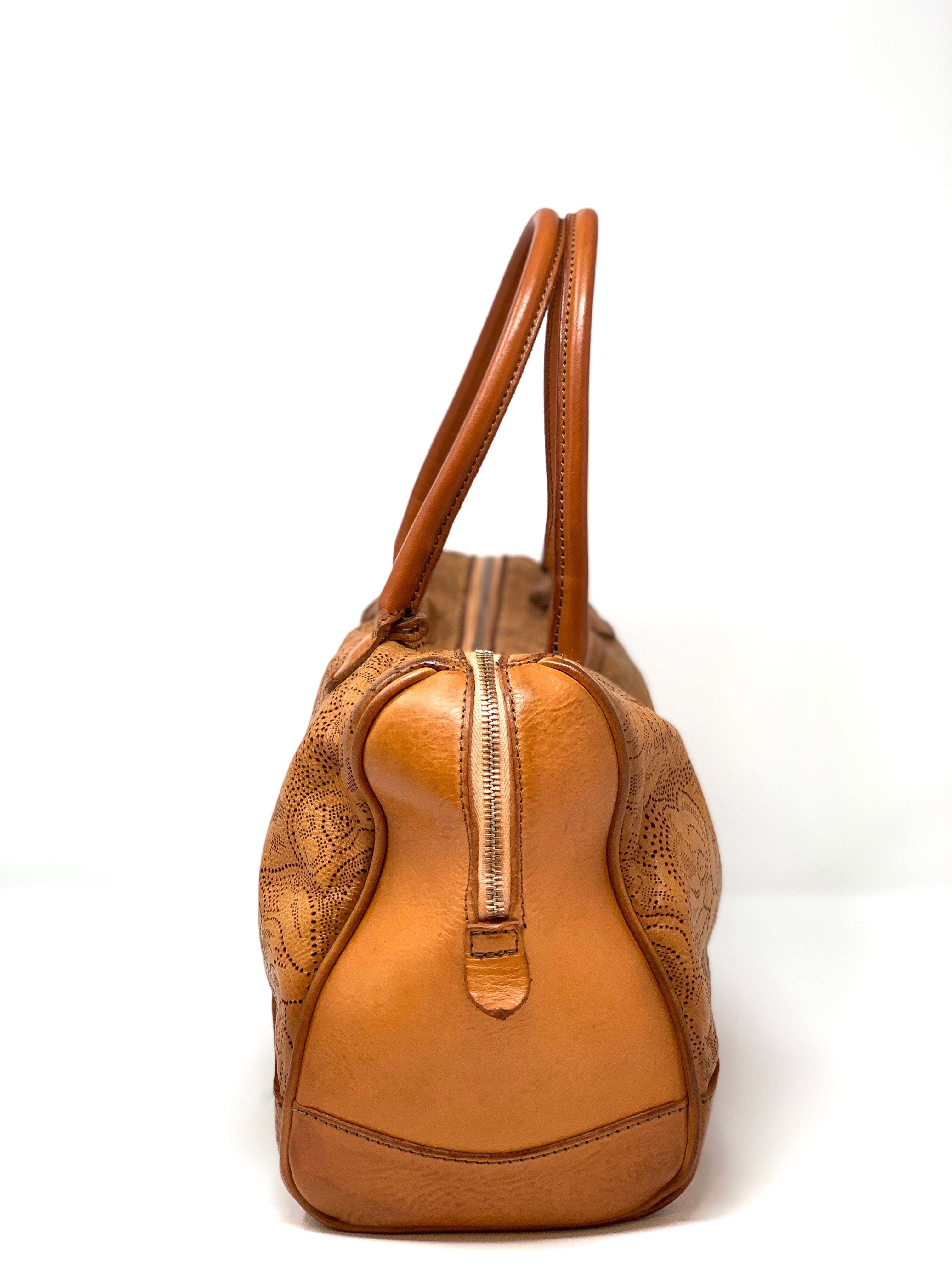 VLD Satchel Leather Punctured Lace in  Blush Honey  Ombre - Big Bag 