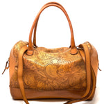 VLD Satchel Leather Punctured Lace in  Blush Honey  Ombre - Big Bag 