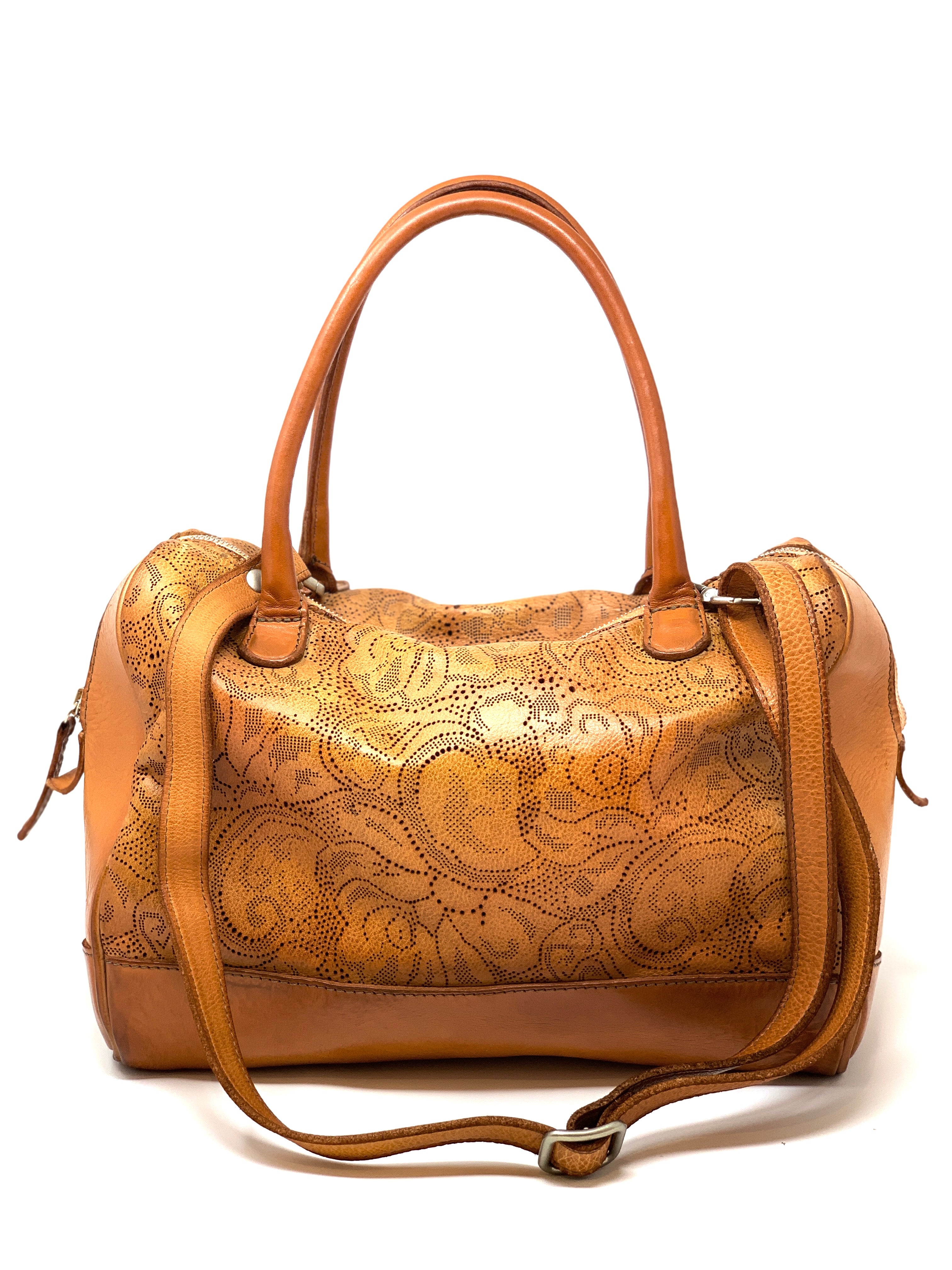 VLD Satchel Leather Punctured Lace in  Blush Honey  Ombre - Big Bag 