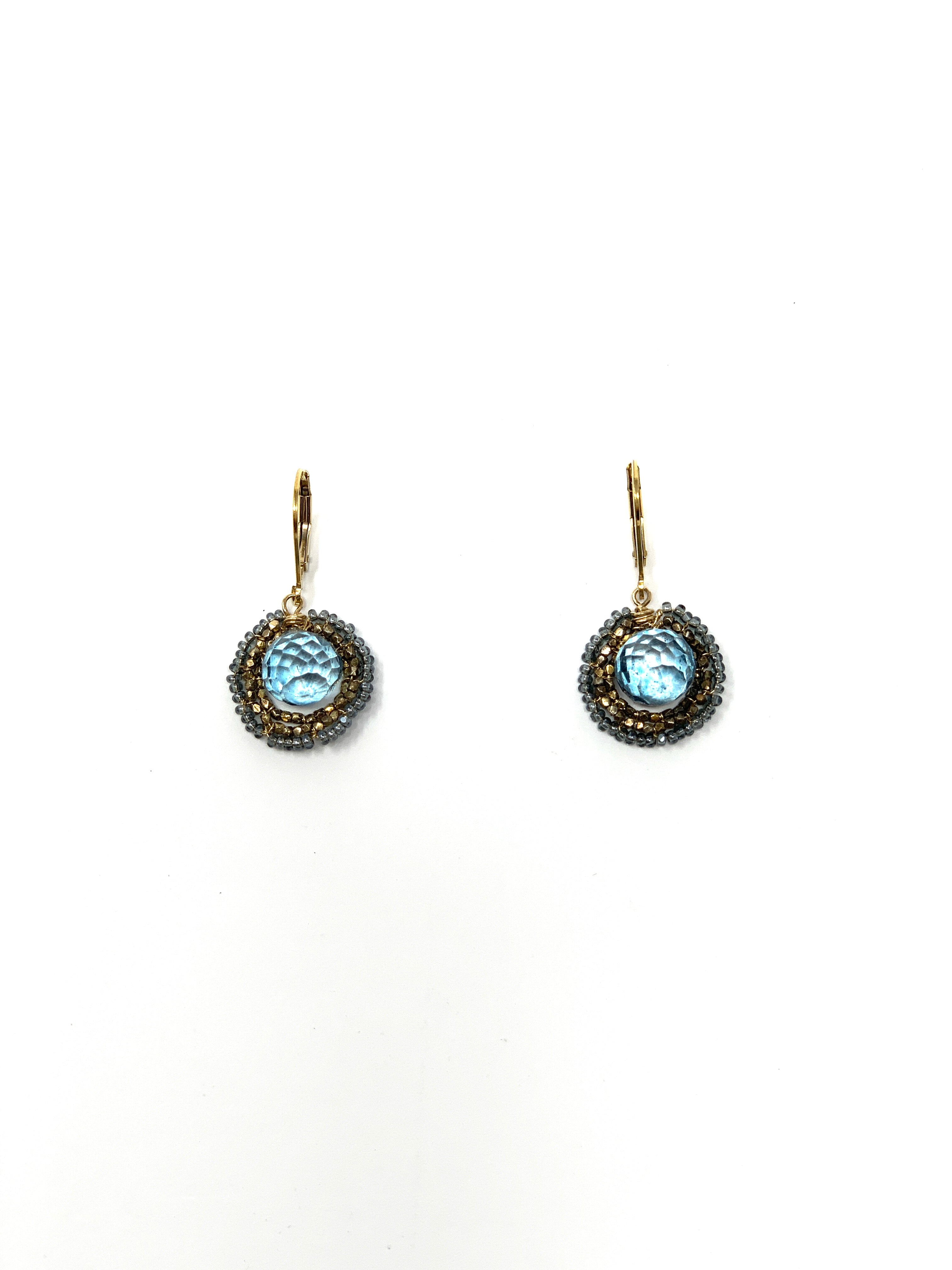 Blue Topaz and Grey Pearl Drops - Big Bag 