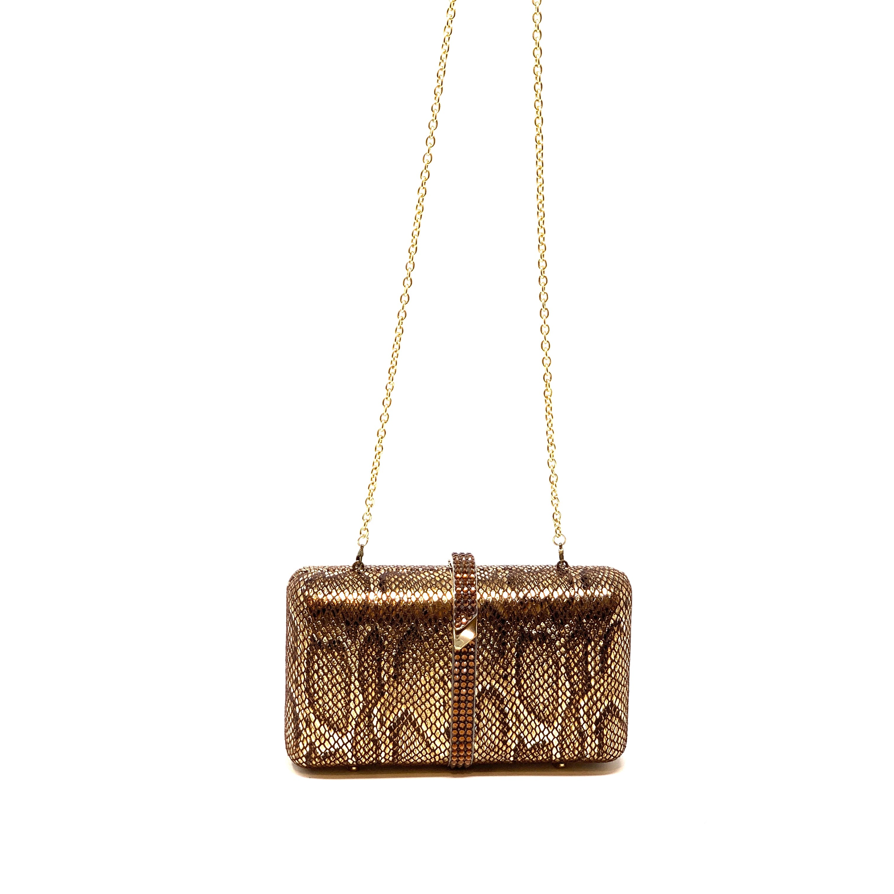 Bronze Snakeskin Clutch - Big Bag 
