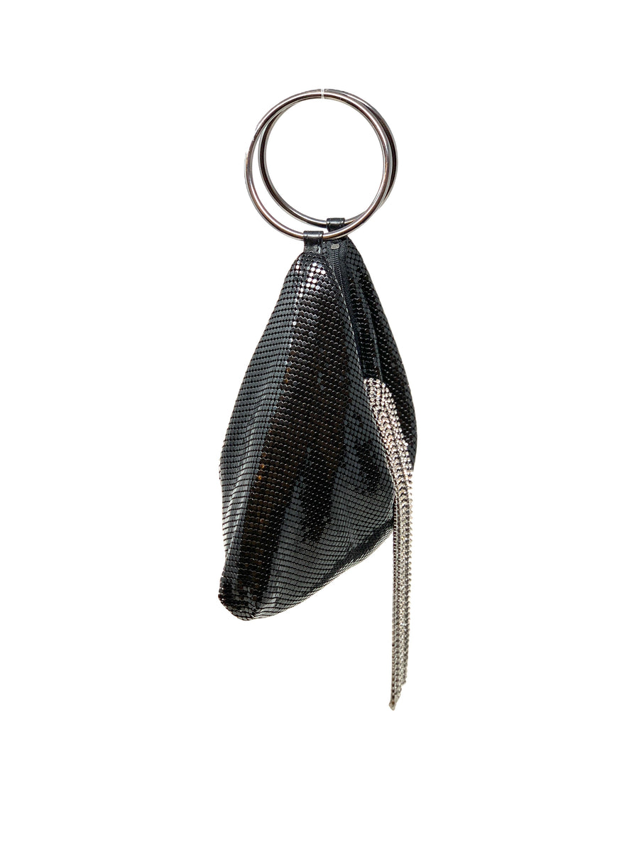 Black Triangle Mesh Cascade Bracelet Clutch - Big Bag 
