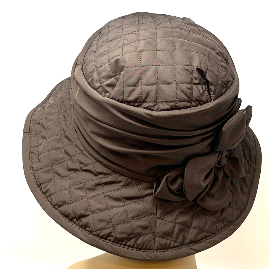 Quilted Weatherproof Thermal Hat With Flower