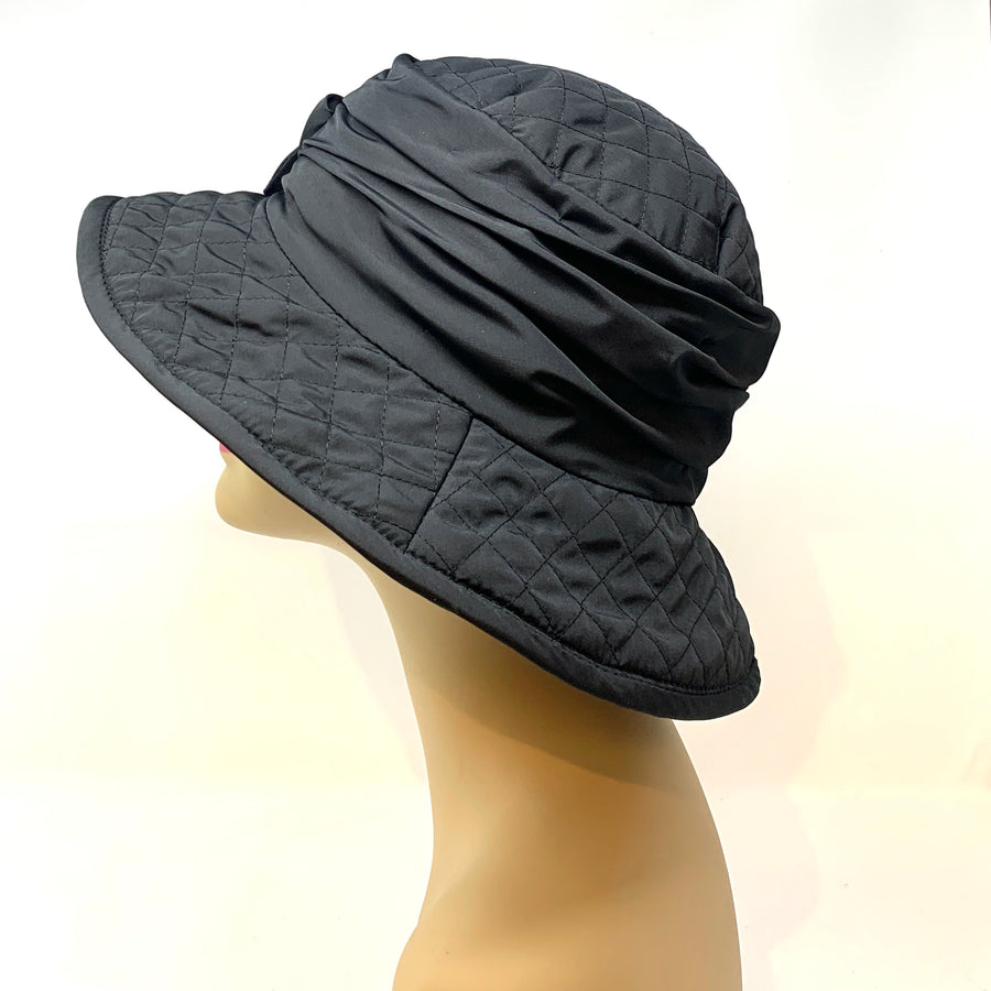 Quilted Weatherproof Thermal Hat With Flower