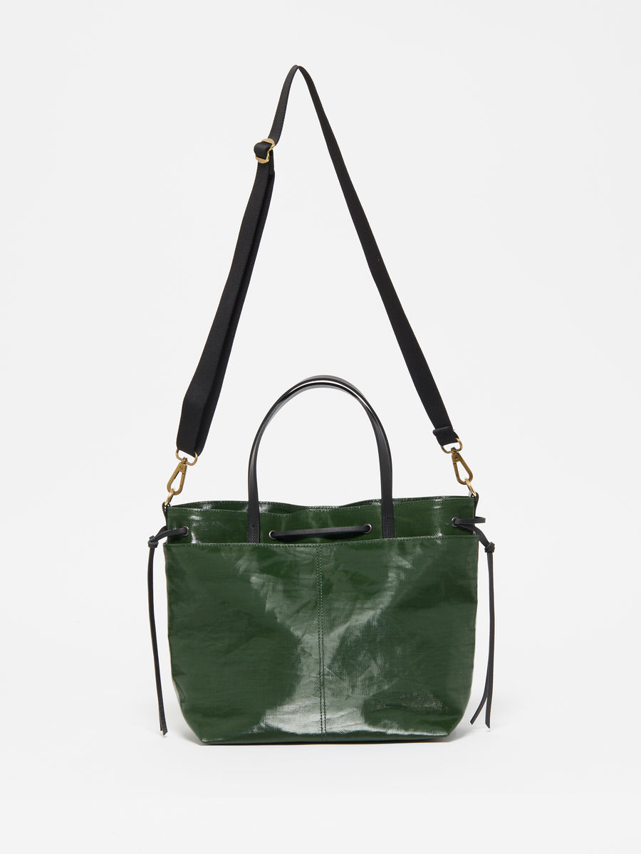 Jack Gomme EMY Tote Bag in Coated Linen Cypres - Big Bag NY