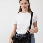 Jack Gomme Original Light Liris Crossbody Shoulder Hobo Bag at Big Bag NY in Moka Algue Bleuet Navy Noir Metal  Edit alt text
