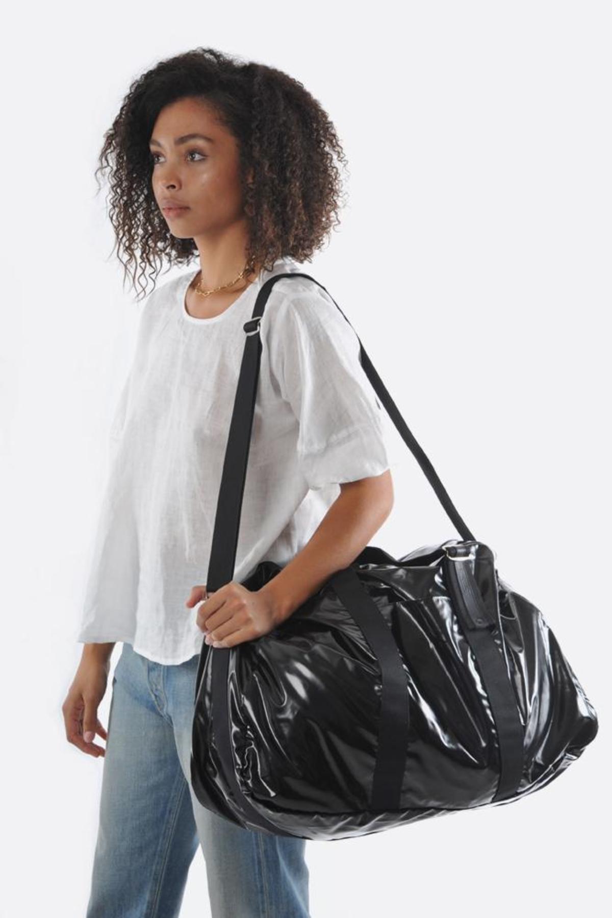 Jack Gomme Light Walk Weekend Bag Travel Bag Duffel Bag Carry on Big Bag NY Made in France Waterproof Bags Lightweight Weatherproof materials with fully adjustable strap Upper West Side Bag store Color Noir Dark Black Luggage