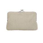 Whiting & Davis Dimple Frame Clutch Pearl - Big Bag NY
