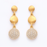 Triple Drop Pave Post Earrings