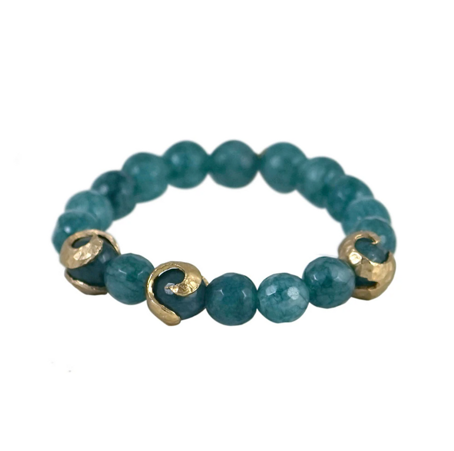 Blue Jade Alicante Swirl Stretch Bracelet