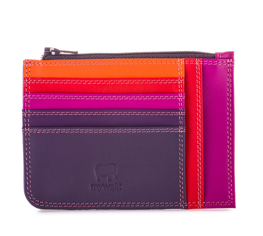 Slim Credit Card Holder with Coin Purse Sangria
