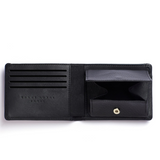 Black Minimalist Wallet With Coin Pocket