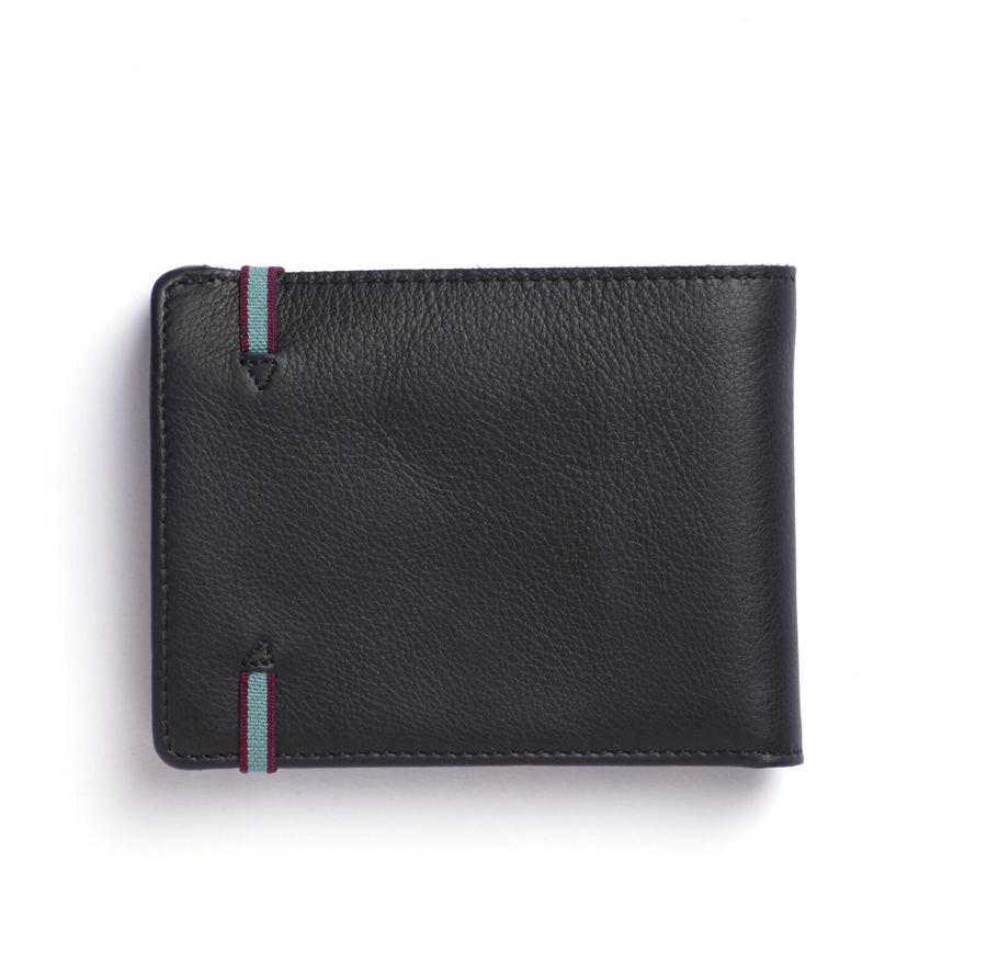 Black Minimalist Wallet With Coin Pocket