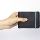 Black Minimalist Wallet With Coin Pocket