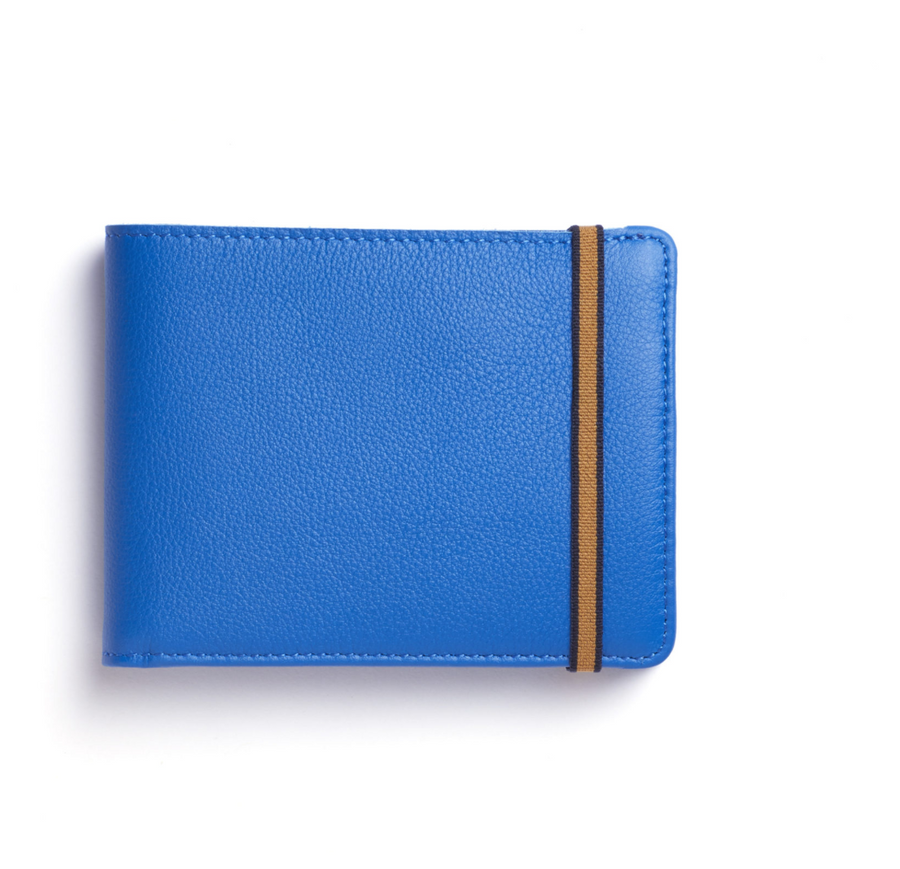 Bright Blue Minimalist Wallet With Coin Pocket