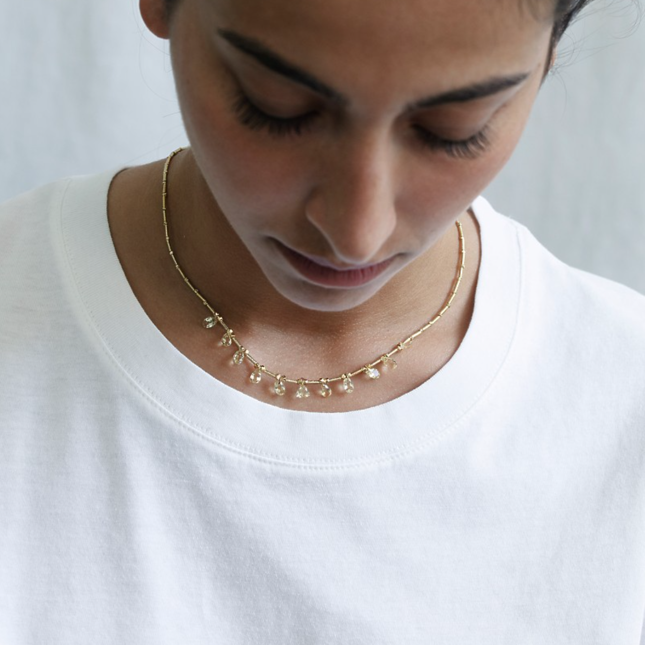 5octobre NECKLACE CITRONY - Citrine necklace Big Bag NY