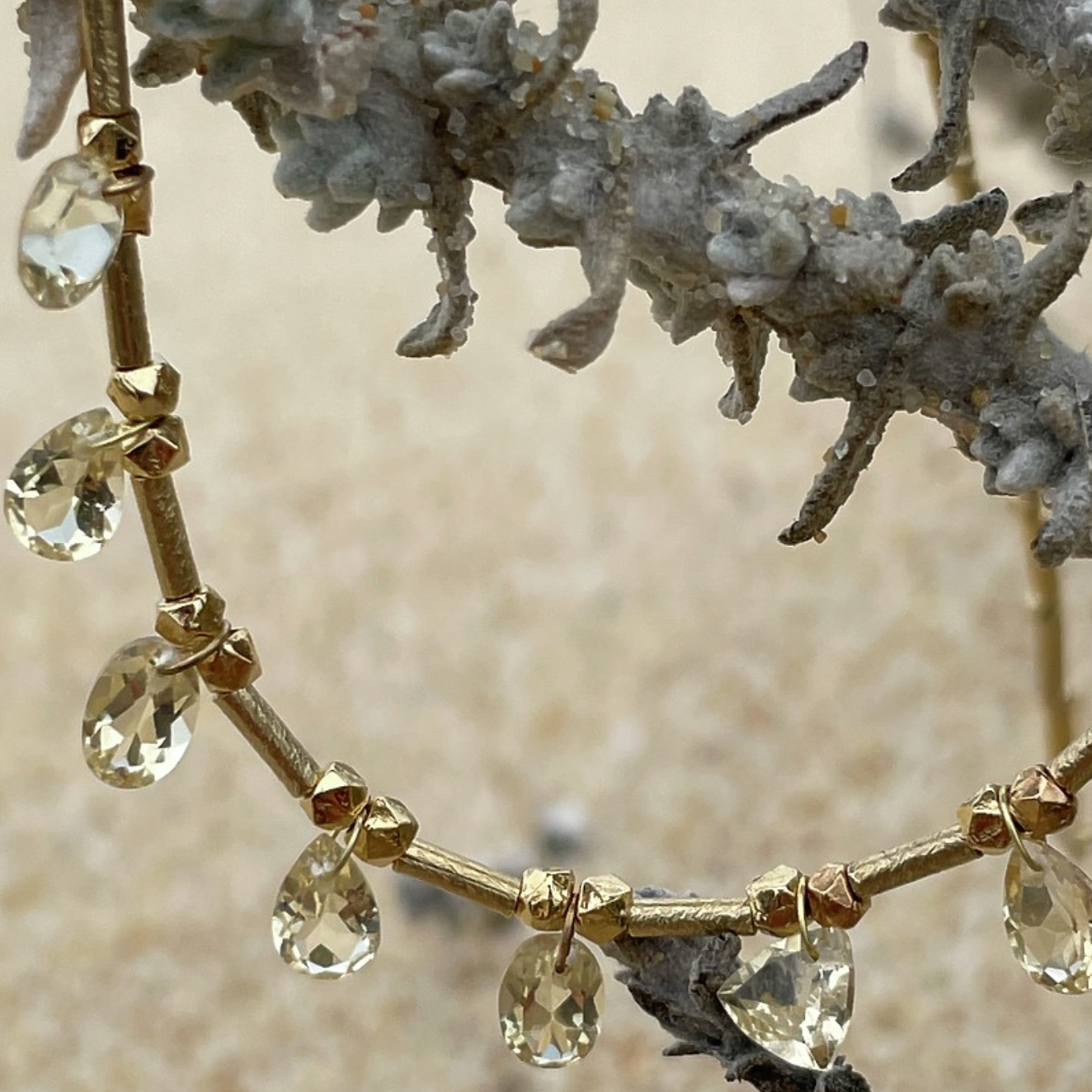 5octobre NECKLACE CITRONY - Citrine necklace Big Bag NY