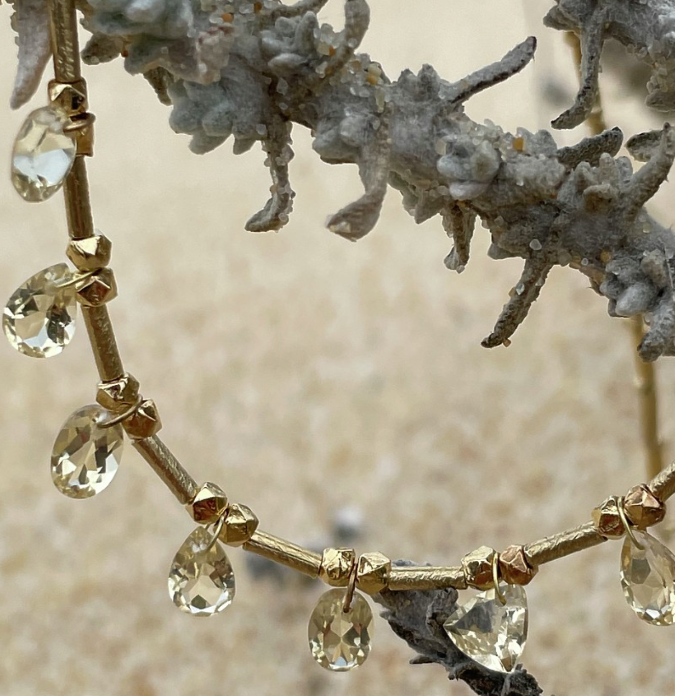 5octobre NECKLACE CITRONY - Citrine necklace Big Bag NY