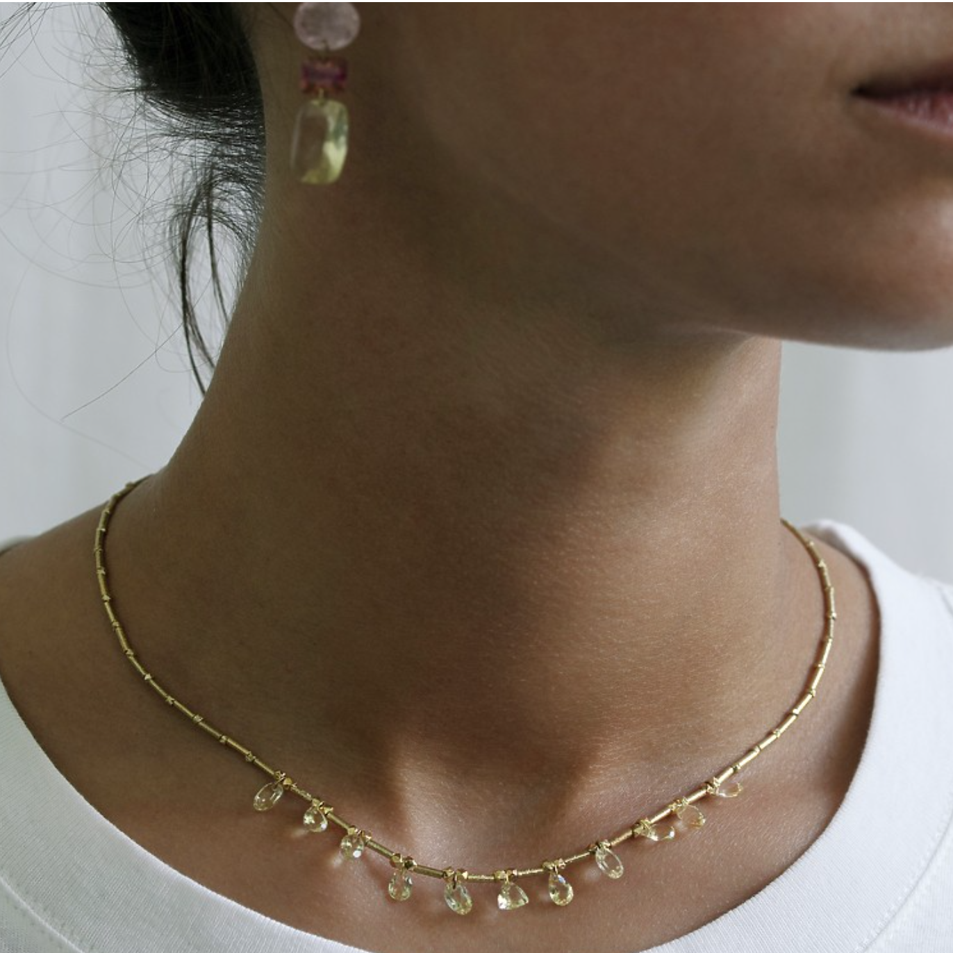 5octobre NECKLACE CITRONY - Citrine necklace Big Bag NY