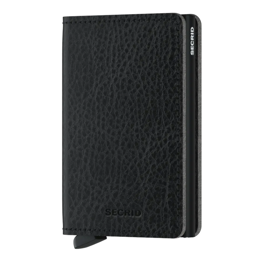 Secrid Slim Wallet in Vegetable Tanned Leather in Black Big Bag NY