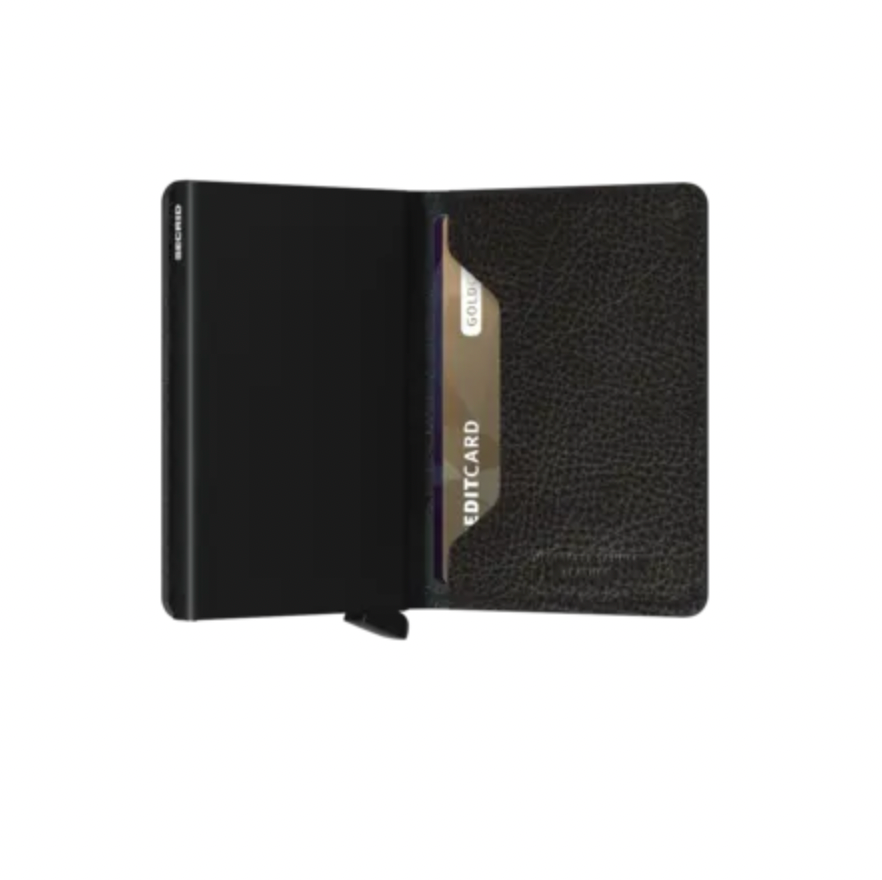 Secrid Slim Wallet in Vegetable Tanned Leather in Black Big Bag NY