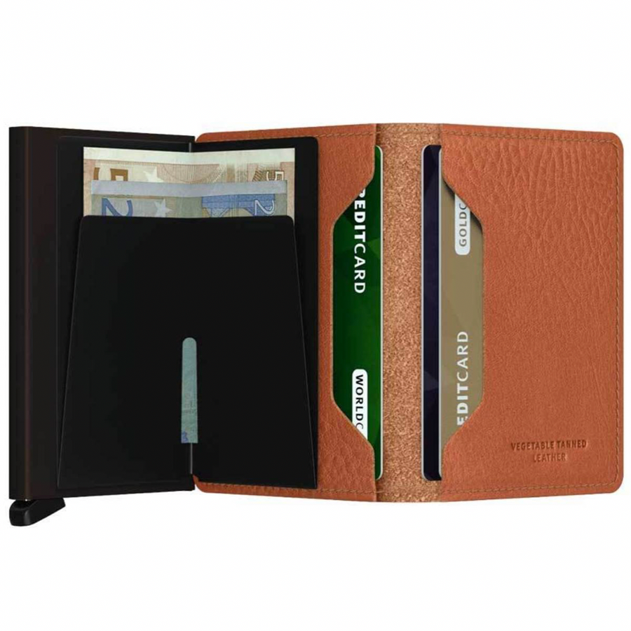 Secrid Slim Wallet in Vegetable Tanned Leather in Caramello  Big Bag NY