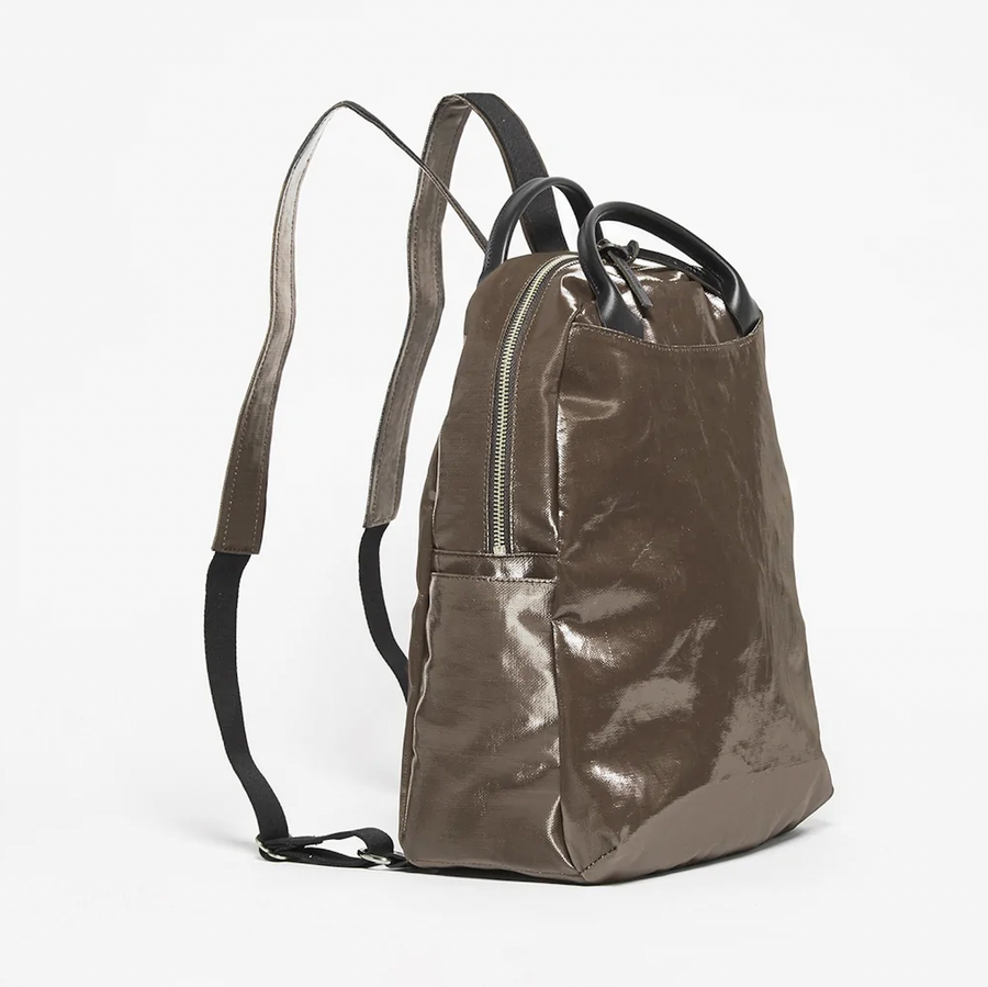 Jack Gomme LAMI Linen Backpack Chestnut - Big Bag NY
