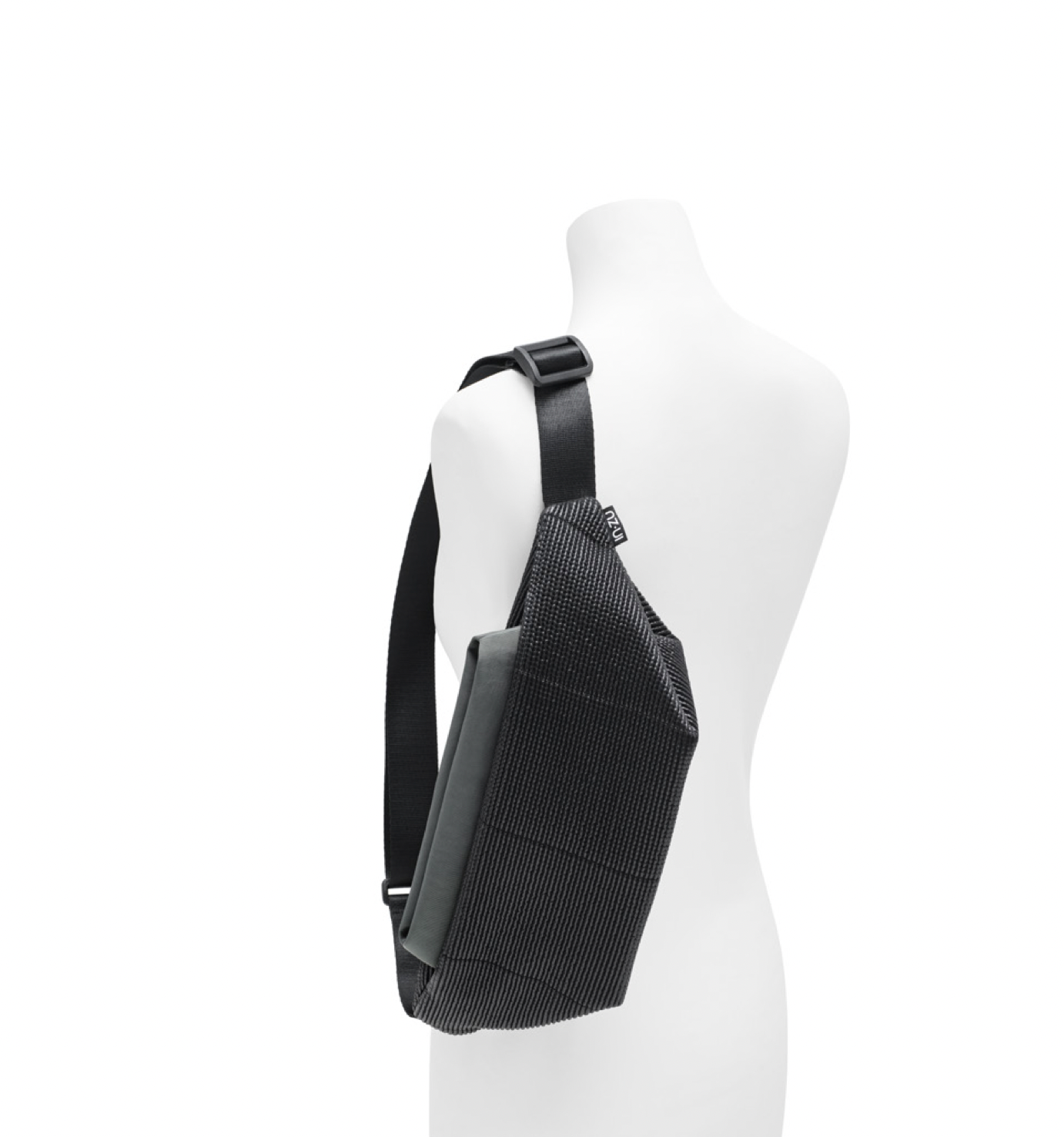 In-Zu Wallaby Crossbody Sling in Black Matte Quilt - Big Bag NY