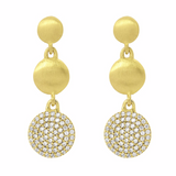 Triple Drop Pave Post Earrings