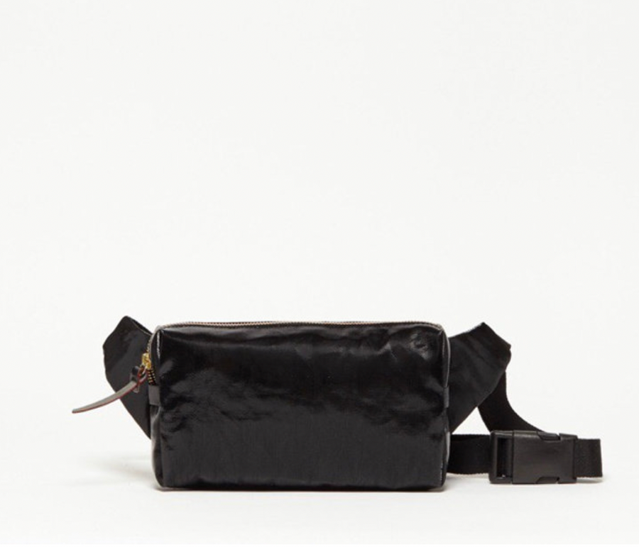  Jack Gomme Premium Coated Linen Bloom Bum Bag Banana Bag Belt Bag Noir Black Color - Big Bag NY