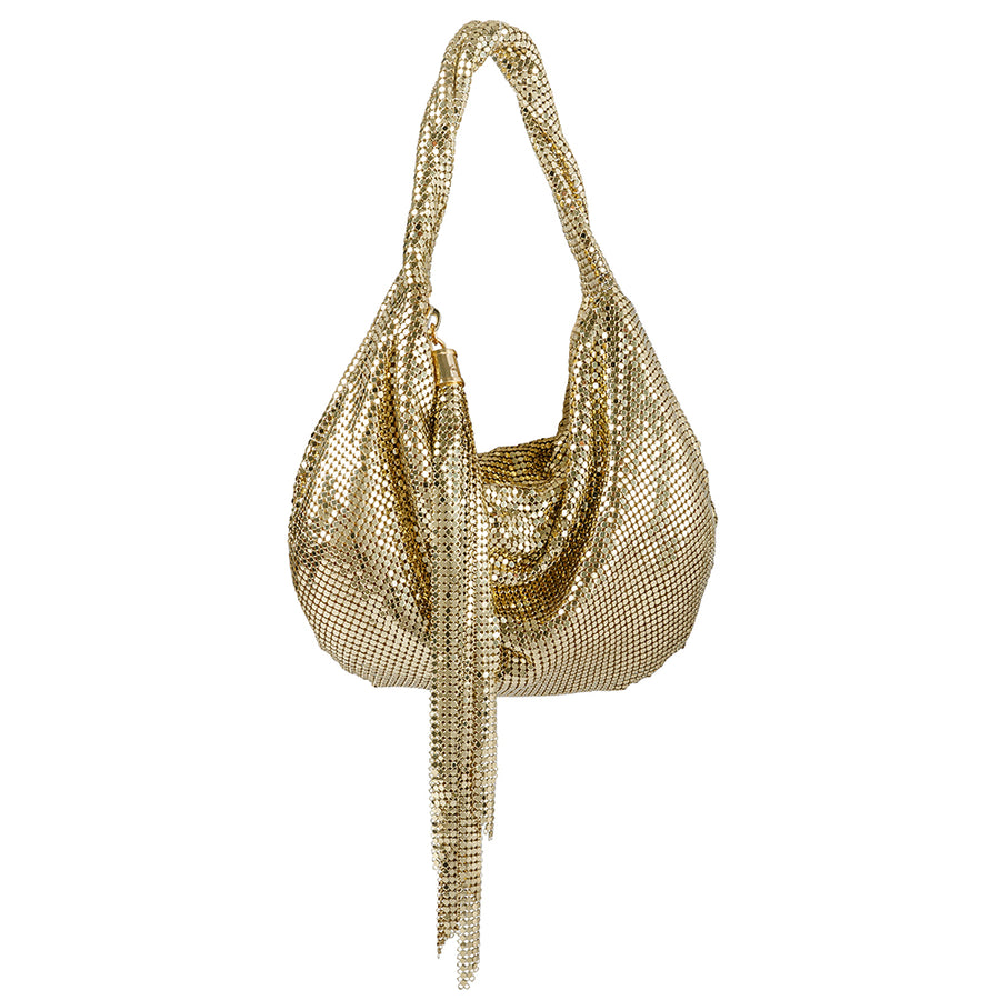 Whiting and Davis Marisol Twisted Hobo in Gold - Big Bag NY