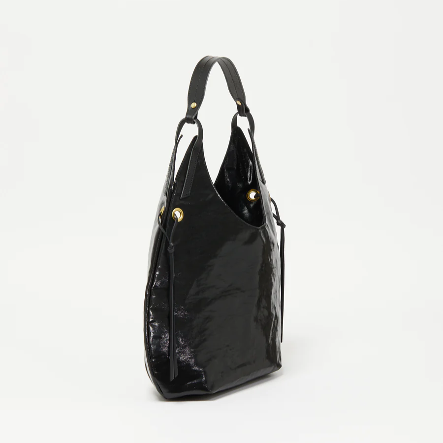 SAND Tote Premium Light in Coated Linen in Noir Black