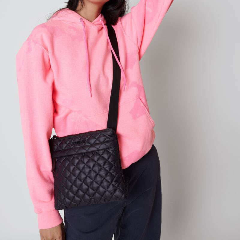 MZ Wallace Metro Flat Crossbody Black- Big Bag NY