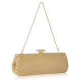 Crystal Flower Clutch Gold - Big Bag NY