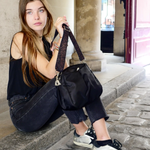 Brontibay Baia Satin Nylon Crossbody Bag Black - Big Bag NY