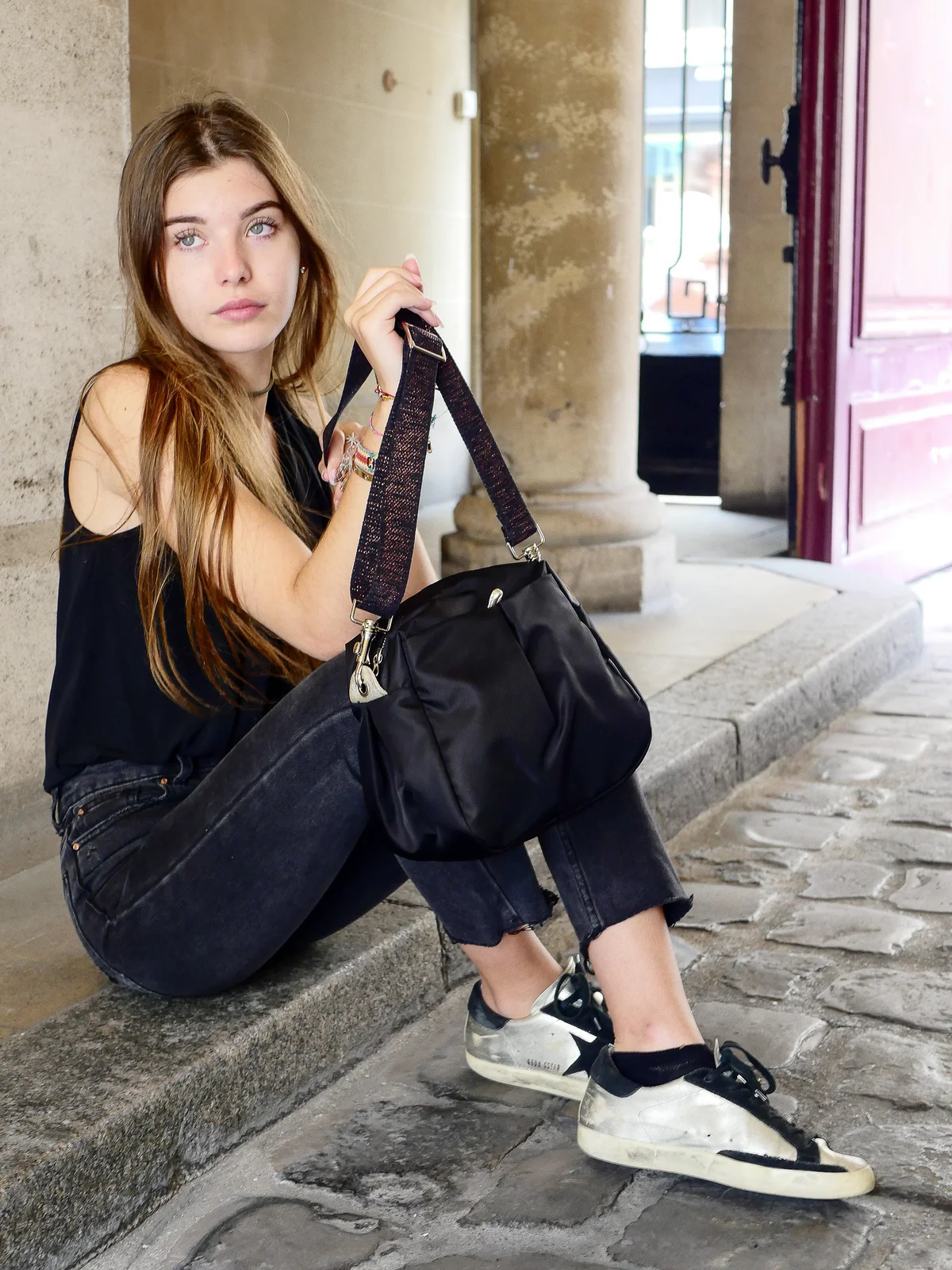 Brontibay Baia Satin Nylon Crossbody Bag Black - Big Bag NY