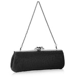 Crystal Flower Clutch Black - Big Bag NY