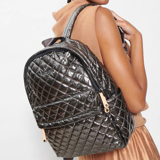 Anthracite Metallic Lacquer MZ Wallace City Metro Backpack - Big Bag NY