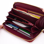 Butterfly and Golden Flowers Zippered Long Wallet- Big Bag NY