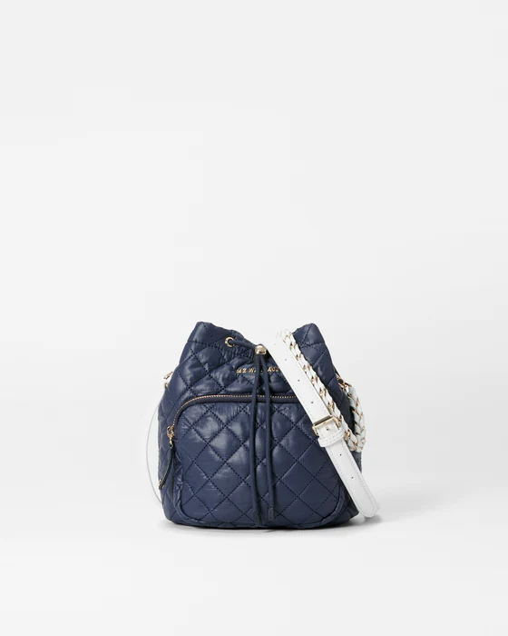 MZ Wallace Dawn White Crosby Drawstring Bucket Bag - Big Bag NY
